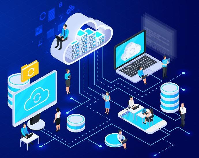 Ilustrasi cloud computing dalam ekosistem digital